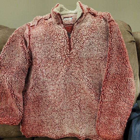 Properly Tied Pintail 1/4 Zip Womens Red Fleece Pullover Sz Large with Pockets - Picture 3 of 4